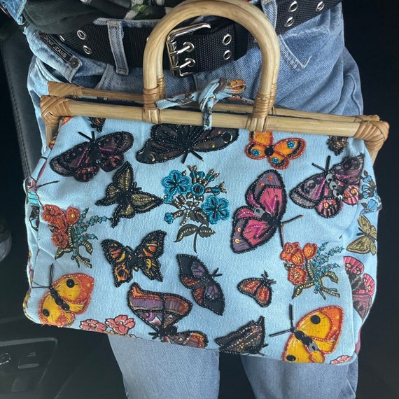 Y2K Aesthetic Denim Butterfly Handbag