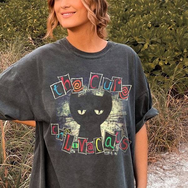 The Cure Cat Tee, Vintage The Cure Shirt, 90s Alt Indie Rock, Unisex shirt, Music Gifts, Cat Lover