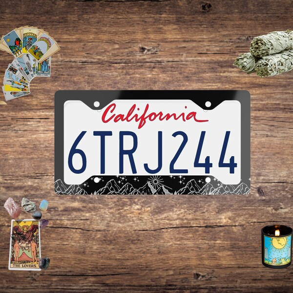 License Plate Frame Mountains Etsy