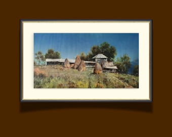 Russian Village, Summer Landscape – Original Oil Painting