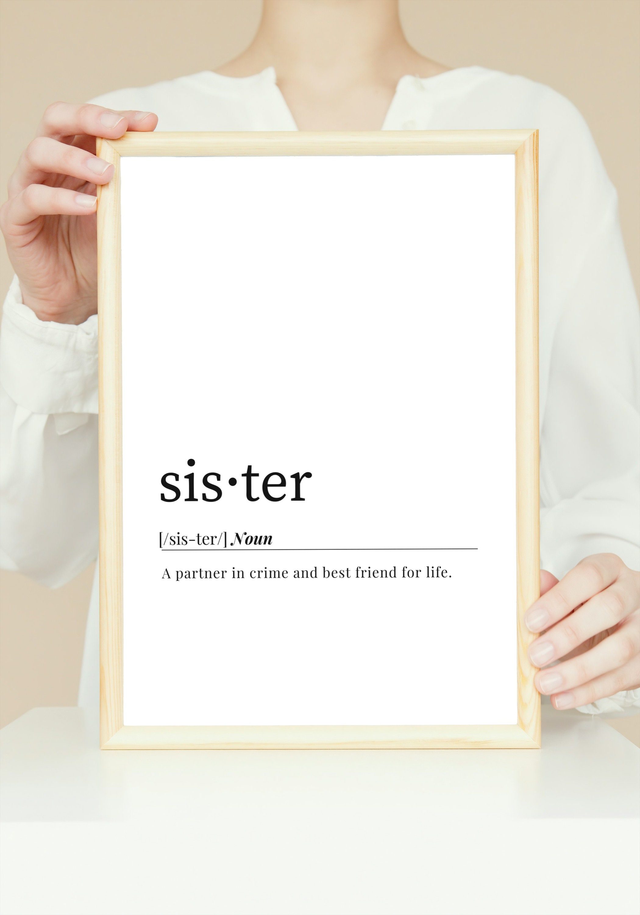 Sister Definition | Printable Wall Art | Digital Download | Sister ...