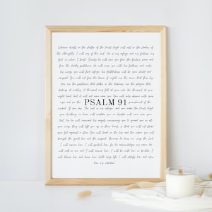 Psalm 91 Wall Art | Bible Verse Print | Christian Wall Art | Christian Decor |Scripture Printable | Psalm 91