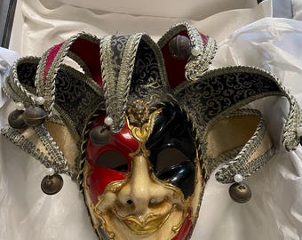 Venetian Carnival Jolly Jester 7 Point Mask Made in Italy 2012