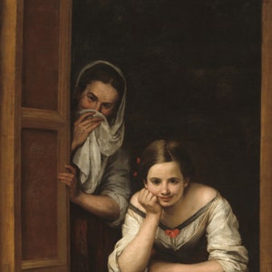 Two Women at a Window (c.1655/60) by Bartolomé Esteban Murillo - Instant digital download for home printing