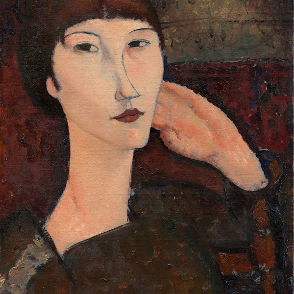 Adrienne (Woman with Bangs) (1917) by Amedeo Modigliani - Instant digital download for home printing