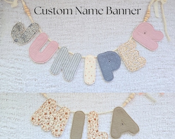 Custom Fabric Name Banner: Personalized Nursery Decor, Baby Shower