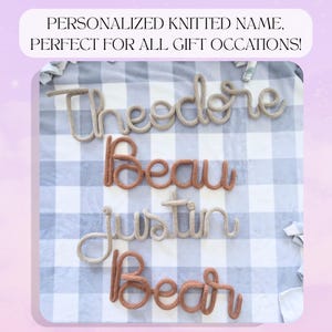 Custom Knitted Name Sign For Kids Crib Bedroom Kids Decor Nursery Wall Sign Home Decor Gift for Kids Adult Office Sign KnitWire Name Words