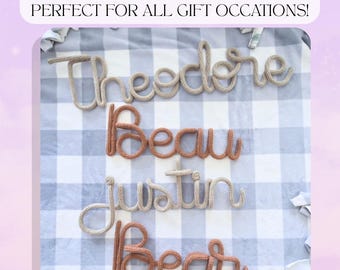 Custom Knitted Wire Name Sign: Nursery Decor, Kids Room