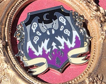 Asexual Mothman | Pride Flag Heraldry Enamel Pin