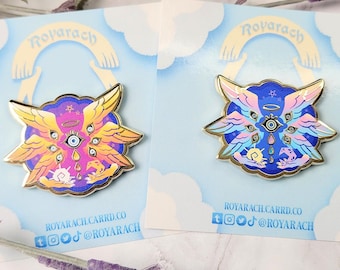 Sun and Moon Seraphim | Biblically Accurate Angel Enamel Pin