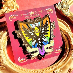 Progress Seraph Angel | Biblically Accurate Angel Pride Flag Heraldry Enamel Pin