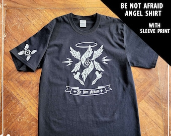 N'AYEZ PAS PEUR | Chemise sérigraphiée Angel Seraph Bibically Accurate (Noir)