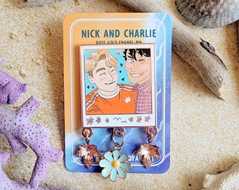 Nick and Charlie | Polaroid Style Rose Gold Hard Enamel Pin