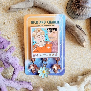 Nick and Charlie | Polaroid Style Rose Gold Hard Enamel Pin