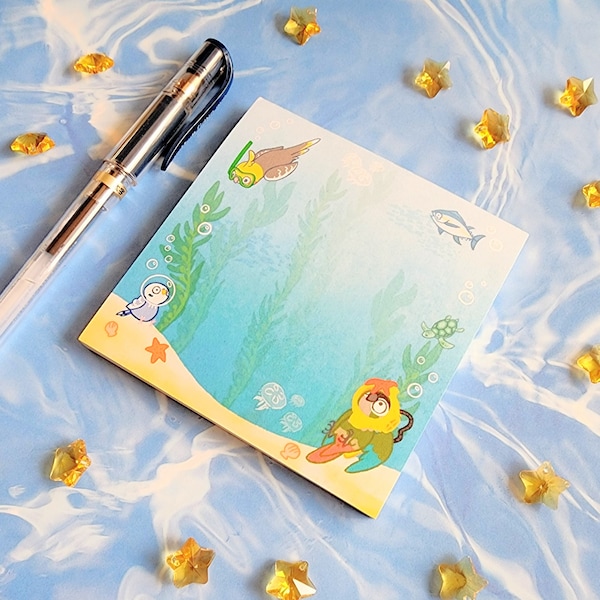 Borbs Under the Sea: 4x4inch Note Pad