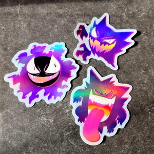 Sinister Ghost Trio | 3 inch Holographic Vinyl Waterproof Sticker
