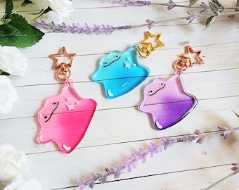 Jelly Slime Monster | Holographic Epoxy Transparent Keychains