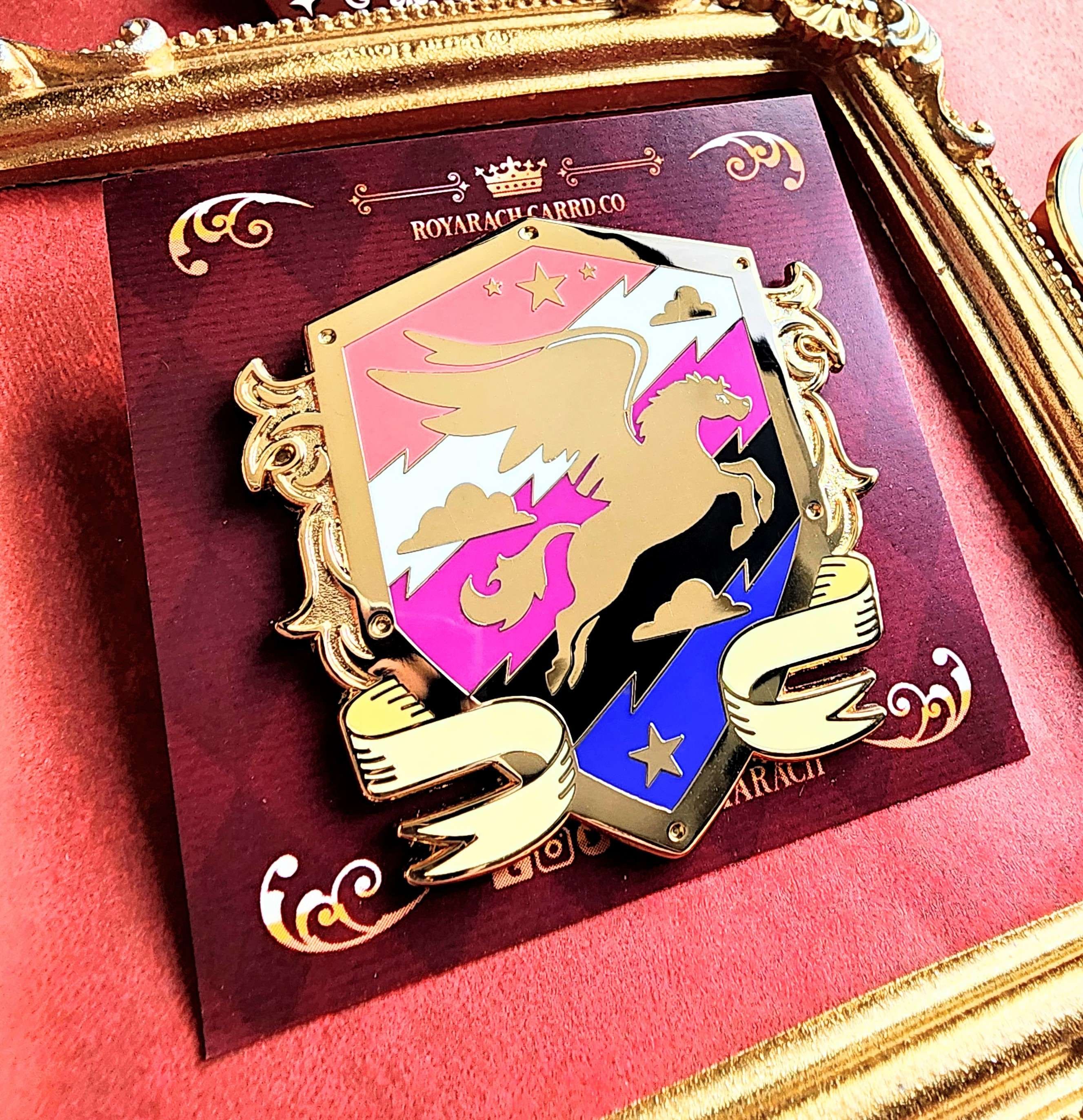 Gender Fluid Pegasus | Pride Flag Heraldry Enamel Pin