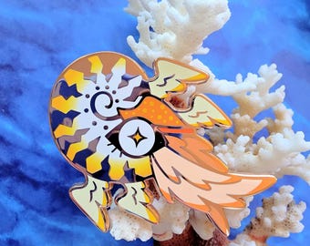 Star Gazing Nautilus | 2.3 inch Angelic Nautilus Enamel Pin