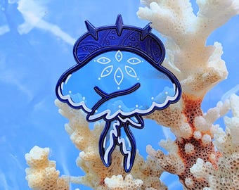 Angelic Moon Jelly | 2 inch Angelic Jellyfish Enamel Pin