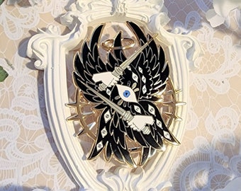 RETIRED: Black Blade Seraphim | 2.5 inch Biblically Accurate Angel Enamel Pin