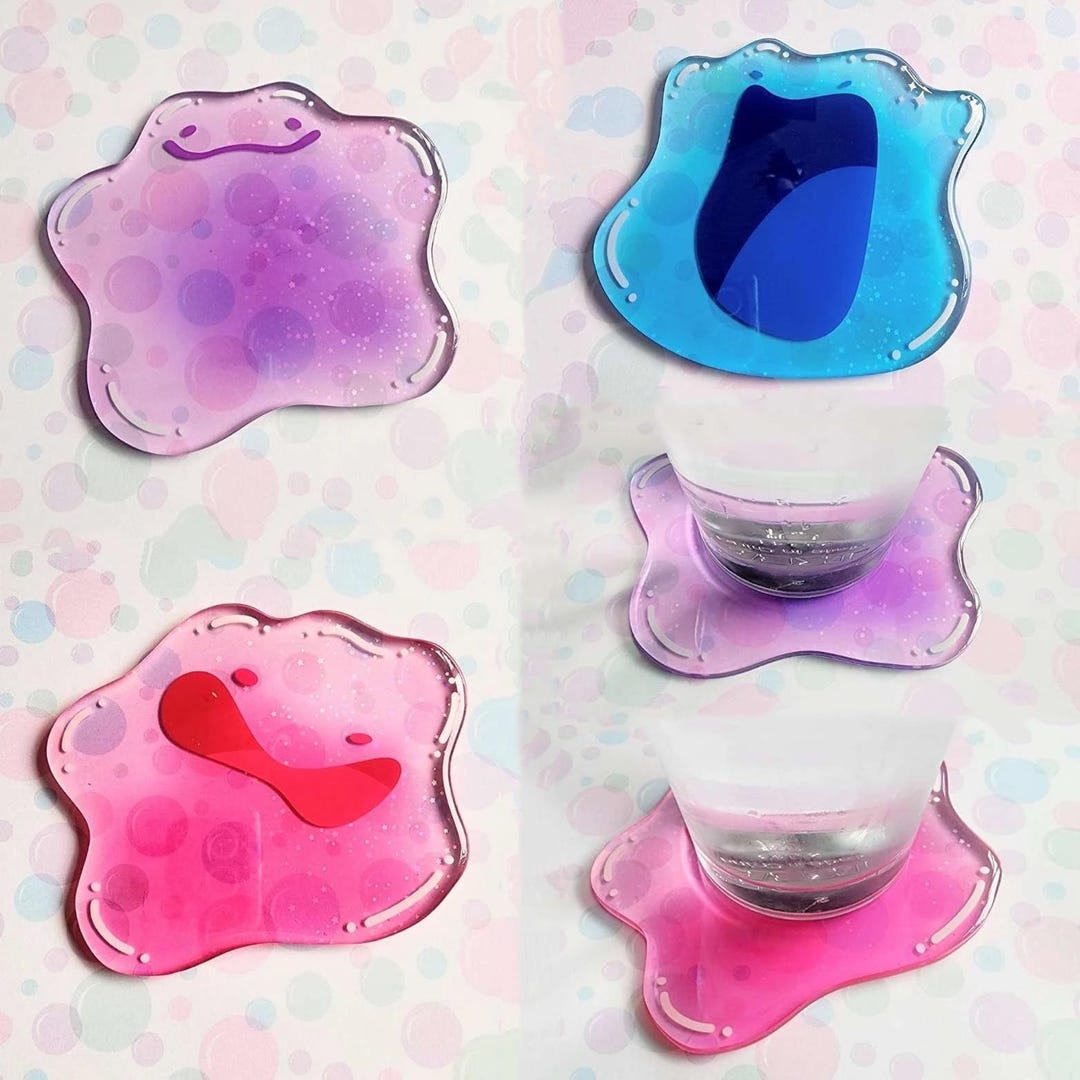 Jelly Slime Monster Drink Coaster | Epoxy Transparent Coasters - Etsy