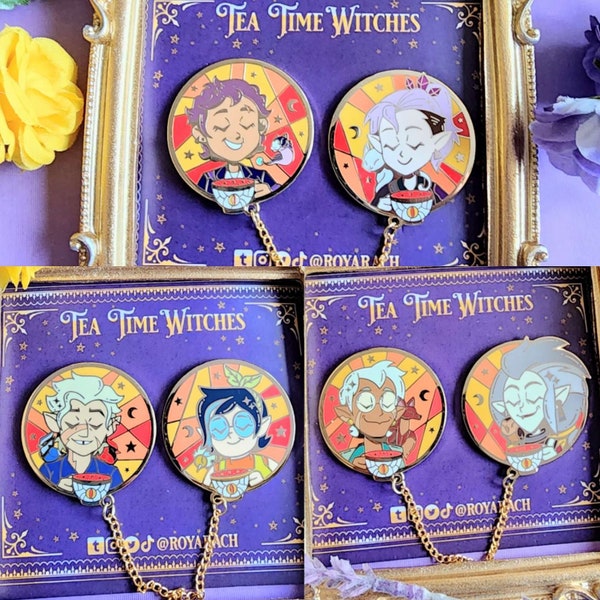 Tea Time Witches SERIES 3 |  Chain Linked Raeda, Huntlow, Lumity Time Skip Enamel Pins