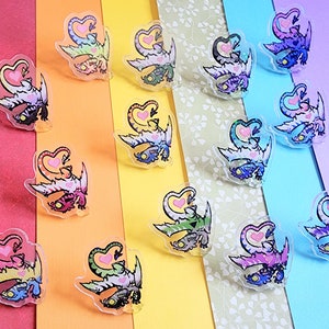 CLEARANCE Holographic Dragon Pride Flag Acrylic Pins