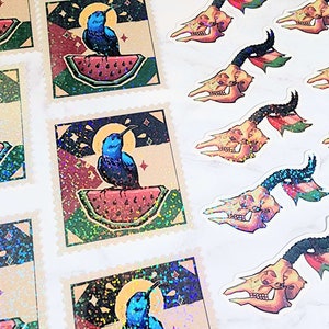 Juego de pegatinas de vinilo para la organización benéfica PCRF Gaza