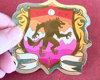 Lesbische Werwölfe | Pride Flagge Wappen Sticker