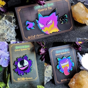Sinister Ghosts | 1.5 inch Glow in the Dark Rainbow Soft Enamel Pin