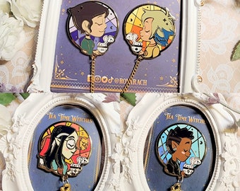 Tea Time Witches SERIES 2 | Hard Enamel Pin, Vee, Masha, Gus, Lilith and Hooty