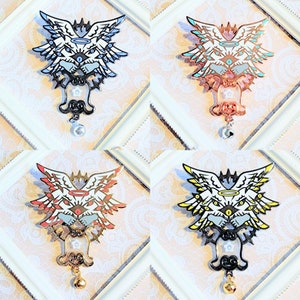 Angel Bells Seraphim | 2.5 inch Biblically Accurate Angel Epoxy Stained Glass Enamel Pin