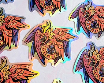 Uriel Angel of Wisdom | Biblically Accurate Angel Dragon Holographic Vinyl Sticker