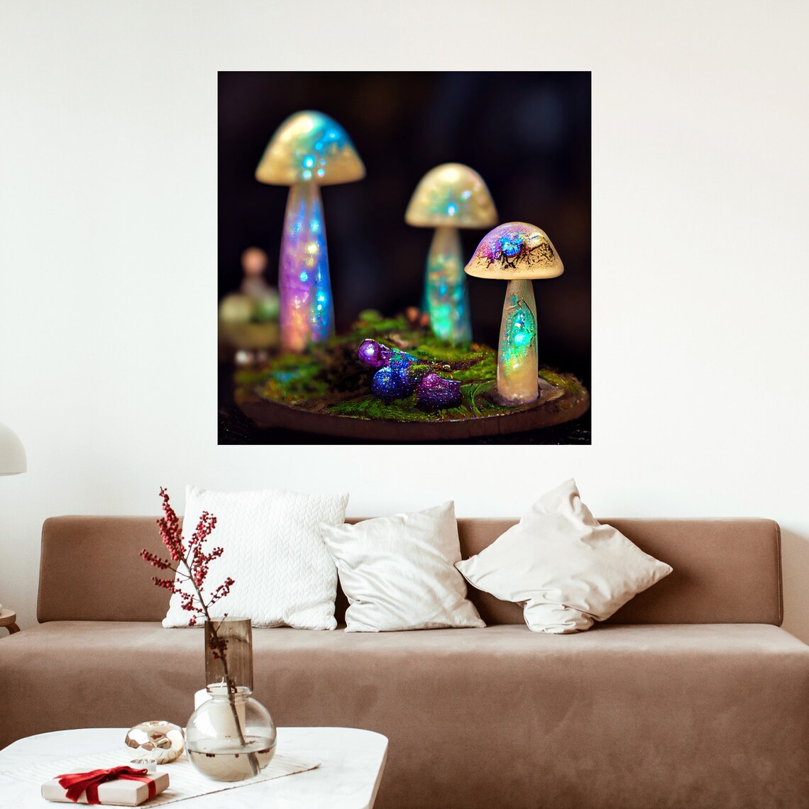 Mushroom Art, Fantasy Wall Art, Canvas Print, Magical Forest, Fantasy ...