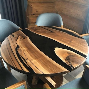 Round Epoxy Dining Table, Round Epoxy Coffee Table, Round Black Epoxy Table, Round Epoxy Resin Table, Coffee Table, Dining Table