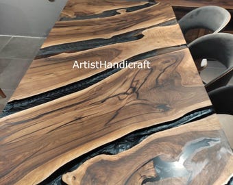 Resin Table Natural Wood Dining  Office Table Epoxy Table, Epoxy Resin Dining Table Top, Epoxy Coffee Table, Handmade Furniture