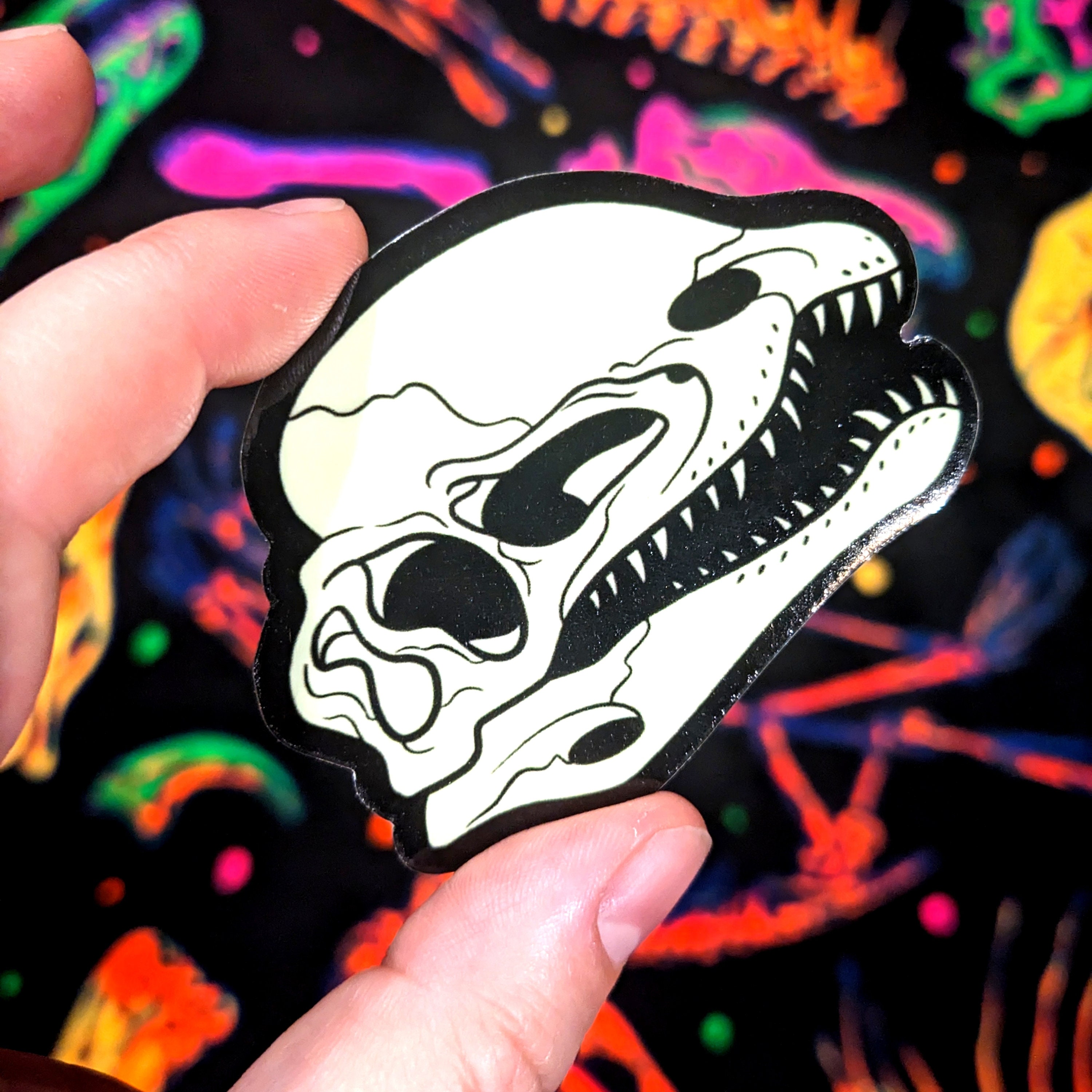 Chrome Dino Glow-in-the-Dark Sticker