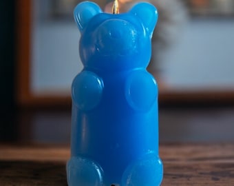 Gummy bear candle blue