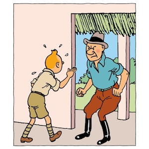 TINTIN - Lithography print - Tintin in Congo - The adventures of Tintin and Snowy - 20 x 20cm - Special edition, Moulinsart, Hergé