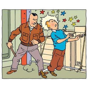TINTIN - Lithography print - Explorers on the Moon - The adventures of Tintin and Snowy - 20 x 20cm, Special edition, Moulinsart, Hergé