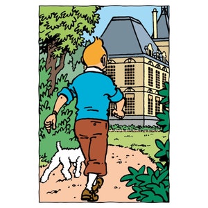TINTIN - Lithography print - The adventures of Tintin and Snowy - 20 x 20cm - Special edition, Moulinsart, Hergé
