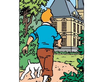 TINTIN - Impresión litográfica - Las aventuras de Tintín y Milú - 20 x 20 cm - Edición especial, Moulinsart, Hergé