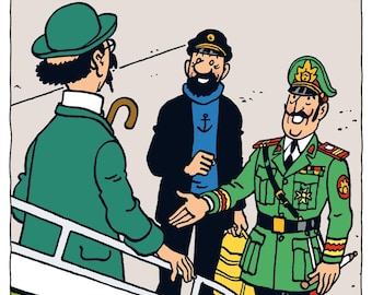 TINTIN - Lithography print - Tintin and the Picaros - The adventures of Tintin and Snowy - 20 x 20cm - Special edition, Moulinsart, Hergé