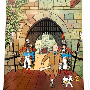 Tintin Poster - Tintin and Ottocars Scepter - Captain Haddock - Hergé - Fan art - Moulinsart/Casterman - 40 x 29 cm - Whiskey