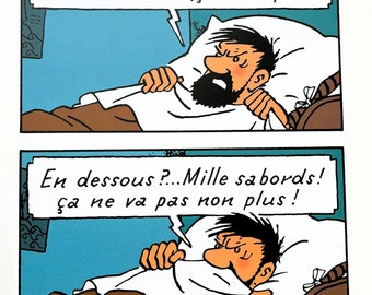Tintin - Lithography The Red Sea Sharks / Coke and stock - Captain Haddock - 33 x 41cm - Special edition - Moulinsart, Hergé