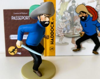 タンタンのフィギュア - #24 ハドック船長 証明書 + 本付き - ムーランサール エルジェの公式像 - 本物 - 希少