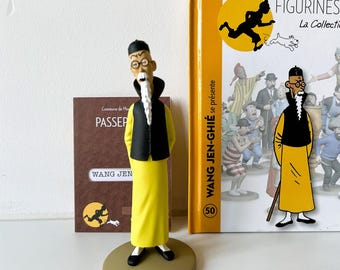 Figurine Tintin - #50 Wang Jen-Ghie w/ certificate + book - Official statue Moulinsart Hergé - Authentic - Rare