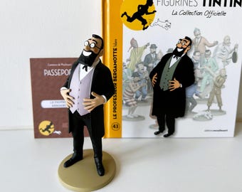 タンタンのフィギュア - #43 ベルガモット教授 証明書 + 本付き - ムーランサール エルジェの公式像 - 本物 - 希少