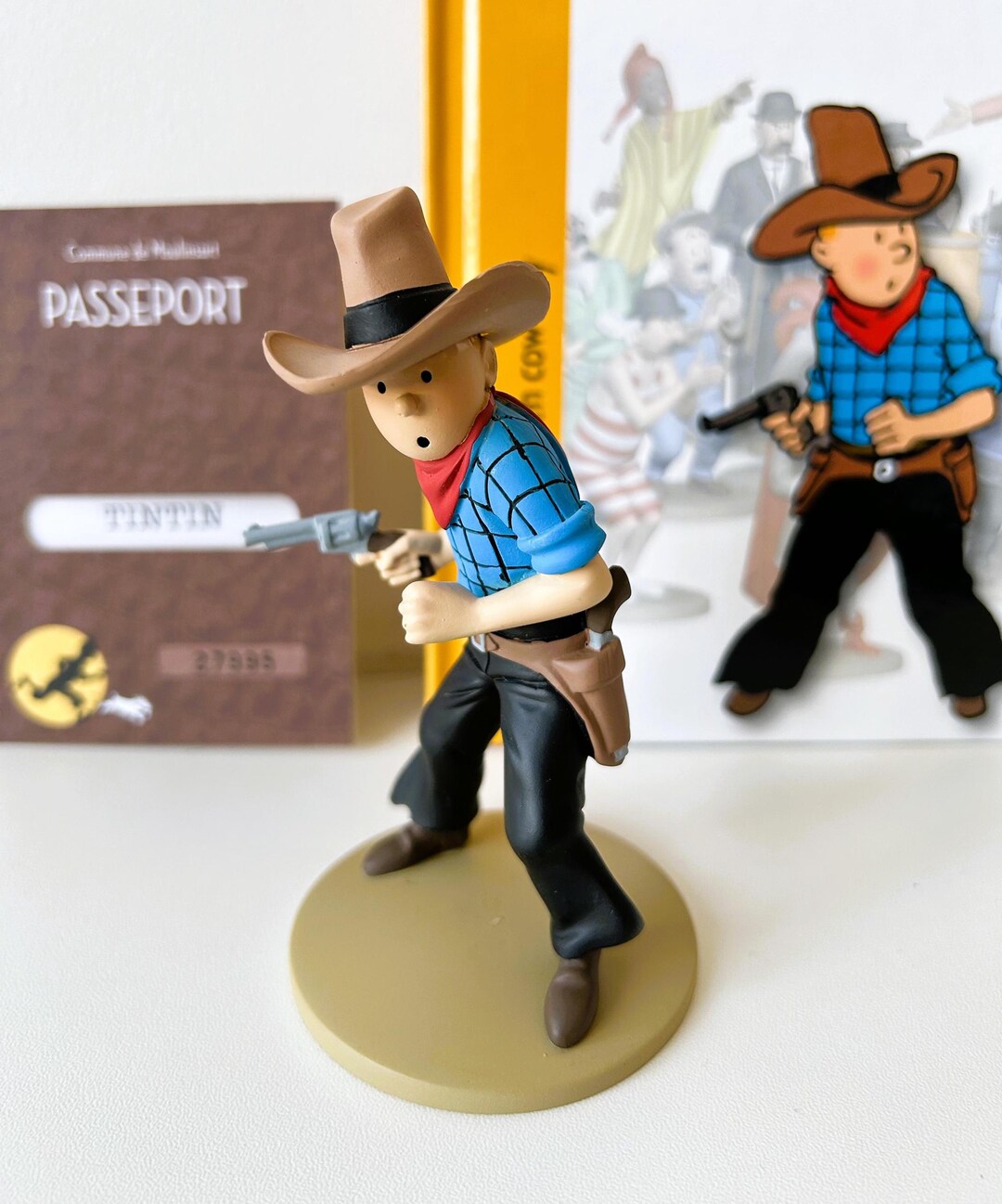 Tintin Cowboy Figur 11,5cm - Limited Edition Sammlerstück Von Moulinsart